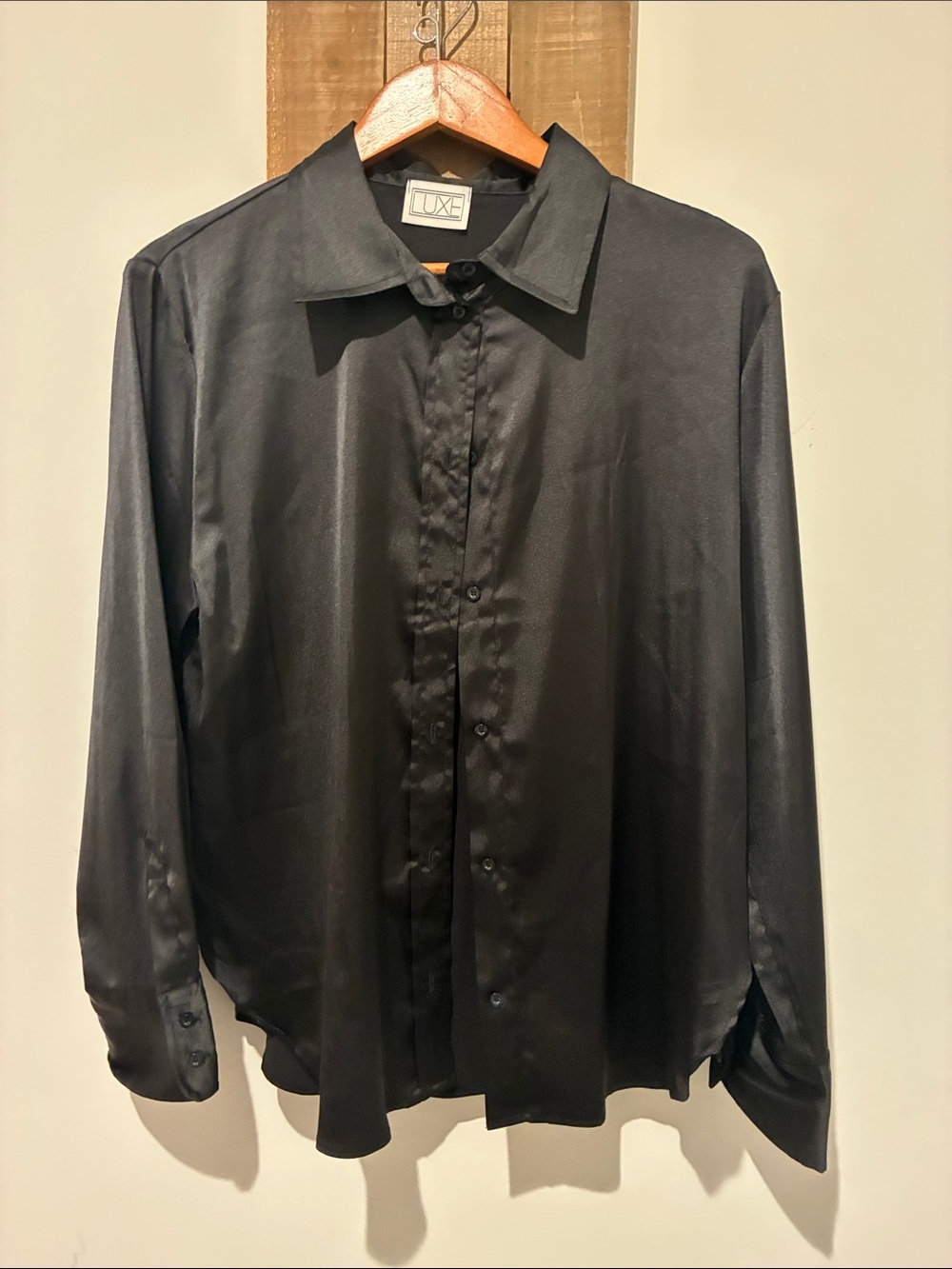 Luxe Black Button-Down Shirt